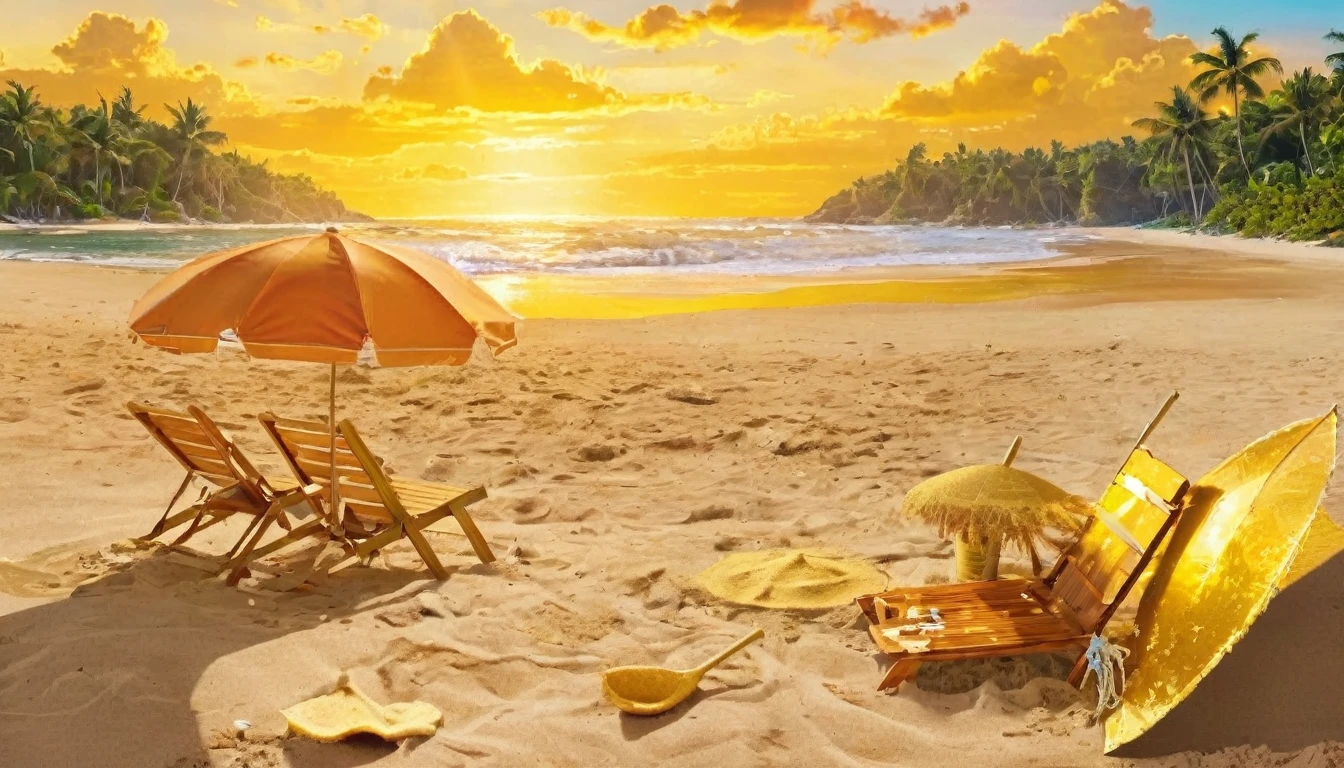 make a golden beach scene
