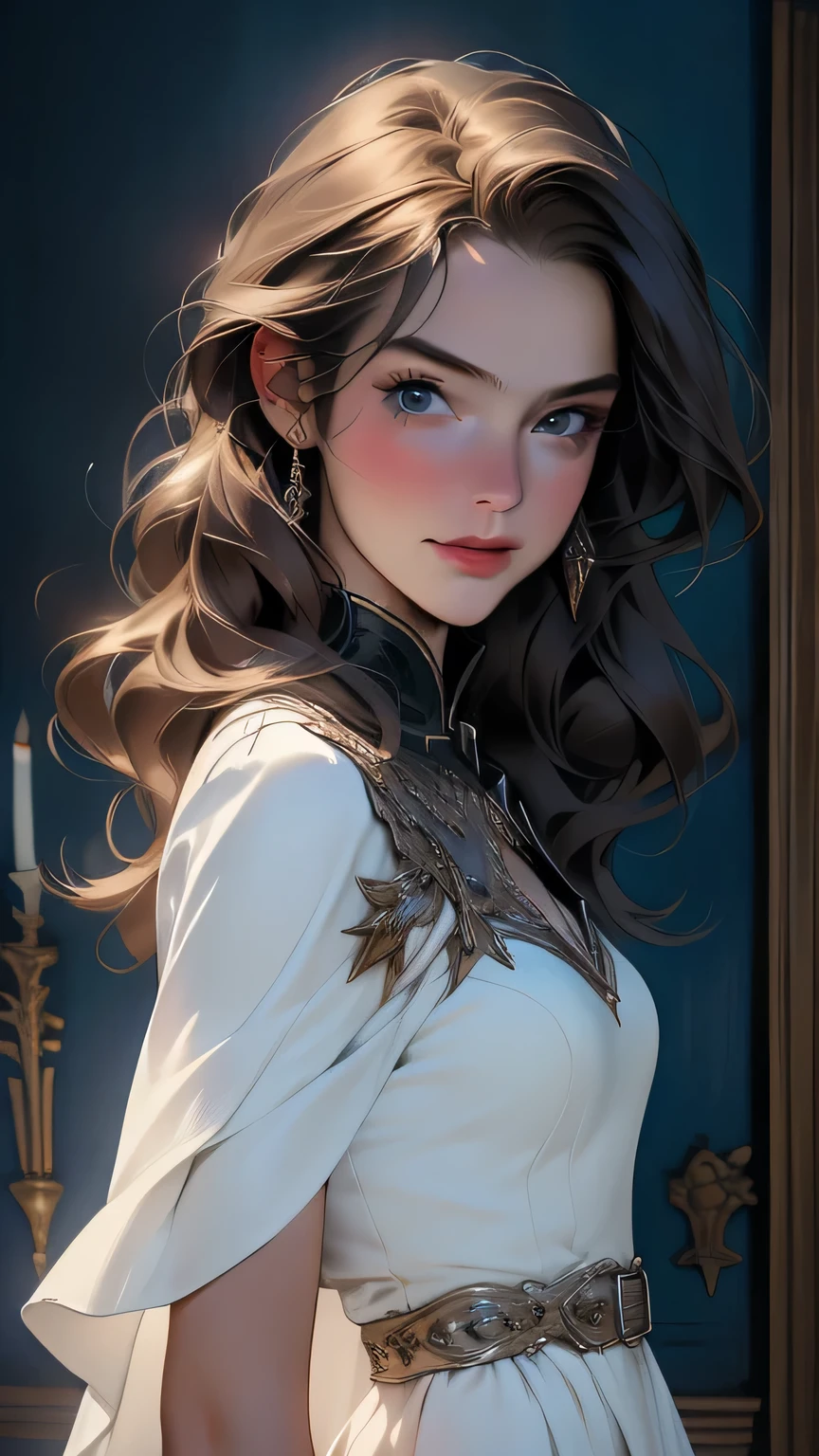 (masterpiece, 最high quality:1.2), Cowboy Shot, alone, One girl, Marianne von Edmund, smile, View your viewers, White clothes, Capelet, masterpiece, 最high quality, high quality, High resolution, Upper body portrait