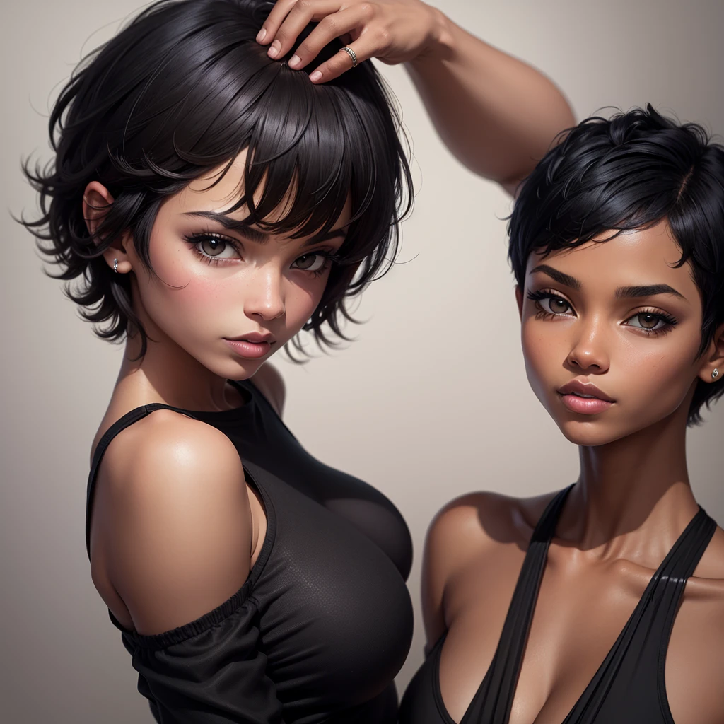 Short hair black woman 