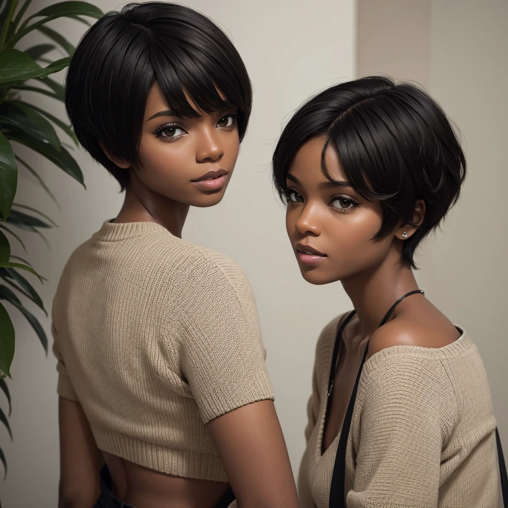 Short hair black woman