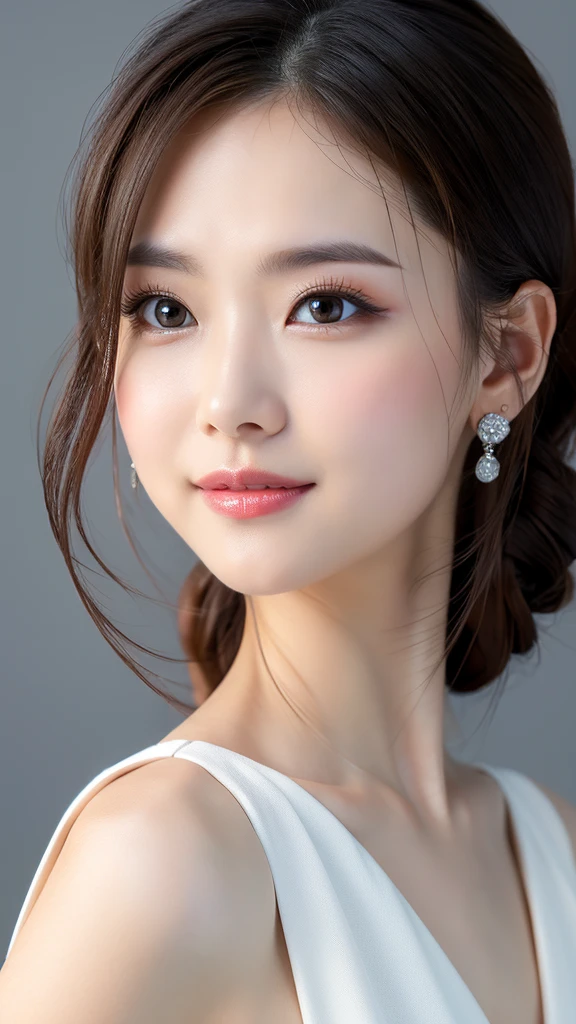 Beautiful 2 Japanese woman、slender、masterpiece、High resolution、Realistic、ponytail、Stylish white dress、Shoulders out、Natural skin texture