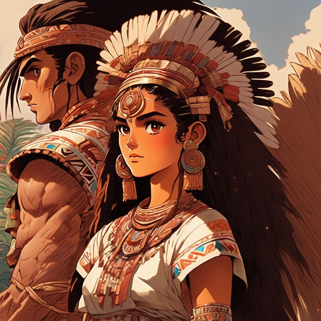 ancient native aztec striking very young handsome mexican man and yng maiden dark brownish reddish copper tint hair big broadhighcheekbones medium liquidbrown eyes well built well proportion anatomically correct symetrically proportioned broad buffed body muscly with stylish manbun aztec topknots bigbrawny young dressed in ancient aztec very mexican ancient attires,Masterpieces,8K HD looks with nativ mexican and tropical plumage standing in a open courtyard garden af a native ancient aztec hom(masterpiece:1.5),(best quality:1.5),(ultra-detailed:ancient native aztec striking very young handsome mexican man in ancient warrior attireand with very young maiden dressed in a long very white cotton/linen full loose embroidered patterned aztec female dress dark brownish reddish copper tint hair big broadhighcheekbones medium liquidbrown eyes bronzed kinda fairer reddish brown copper skinnedwell built well proportion anatomically correct symetrically proportioned broad buffed body muscly with stylish manbun aztec topknots bigbrawny young dressed in ancient aztec very mexican ancient attires in a exotc garden,Masterpieces,8K HD looks with very native mexican and tropical plumage standing in a open courtyard garden af a native ancient ancient looking naive mexican style aztec home-villa estate