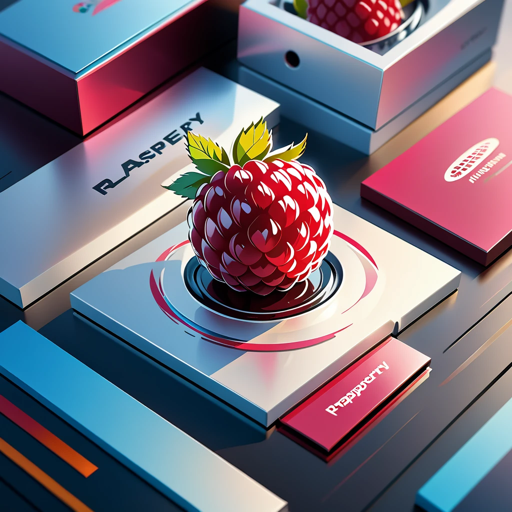 a raspberry logo, digital illustration, hyperrealistic, 8k, photorealistic, sharp focus, vibrant colors, minimalist, modern, elegant, sleek design, high quality, detailed, (best quality,4k,8k,highres,masterpiece:1.2),ultra-detailed,(realistic,photorealistic,photo-realistic:1.37)