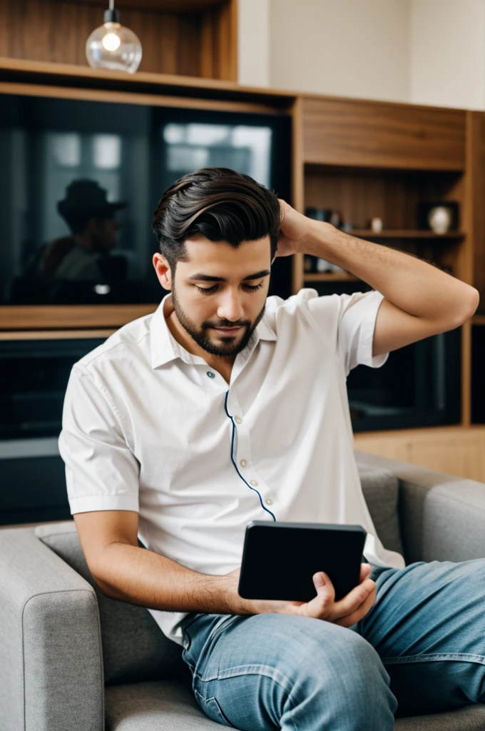 Person watching his phone