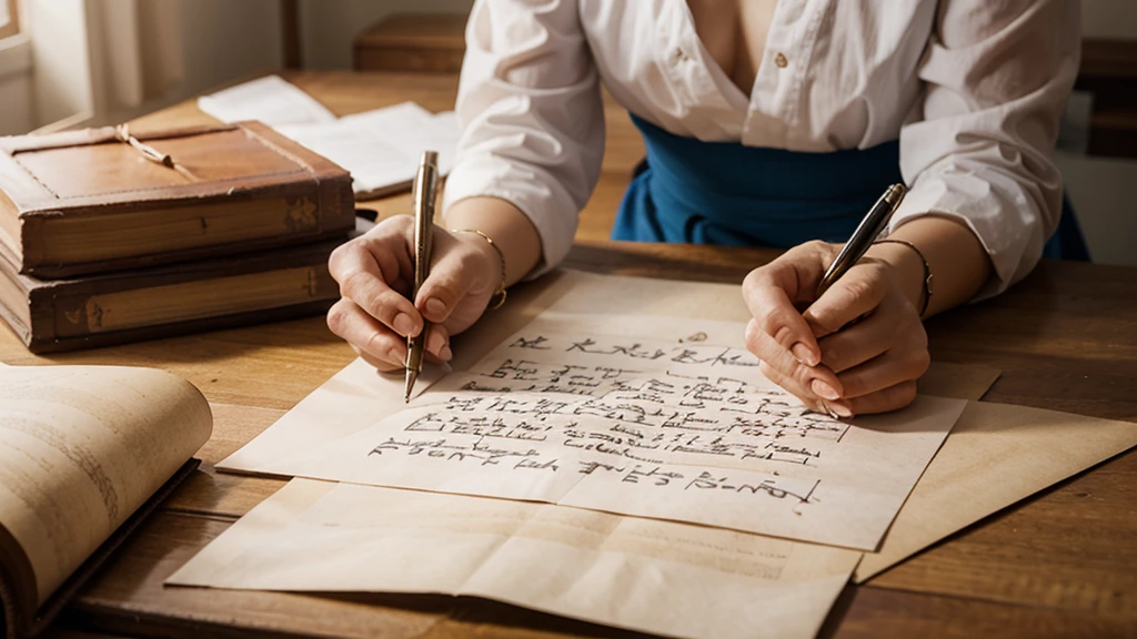people writing on parchment