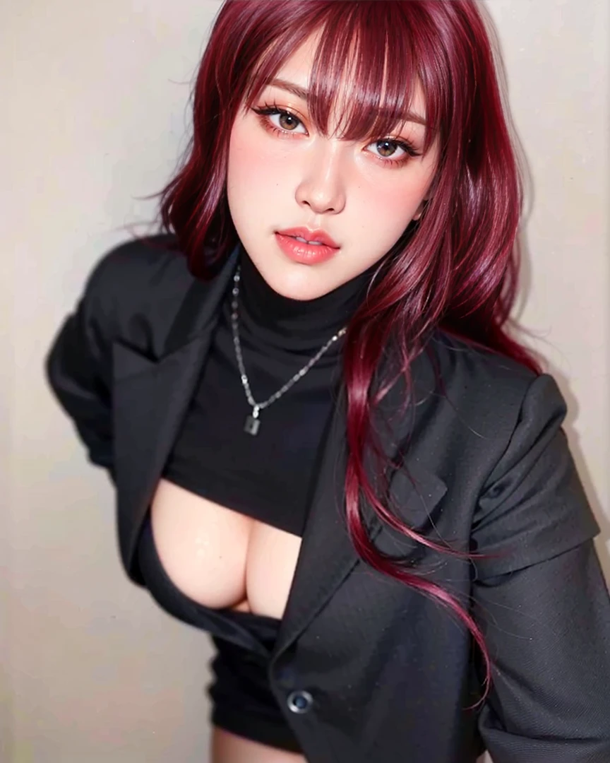 There is Jennie in a black top and black shorts posing for a photo.., she is in front of the camera, looks  on camera, muy  outfit, luce , In a black bra,  outfit, showing his face, 1 7 year old gothic girl, revealing outfit, Wearing a  crop top, webcam images,  Jennie 