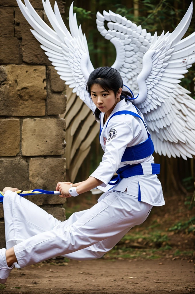 Create a taekwondorin with angel wings 
