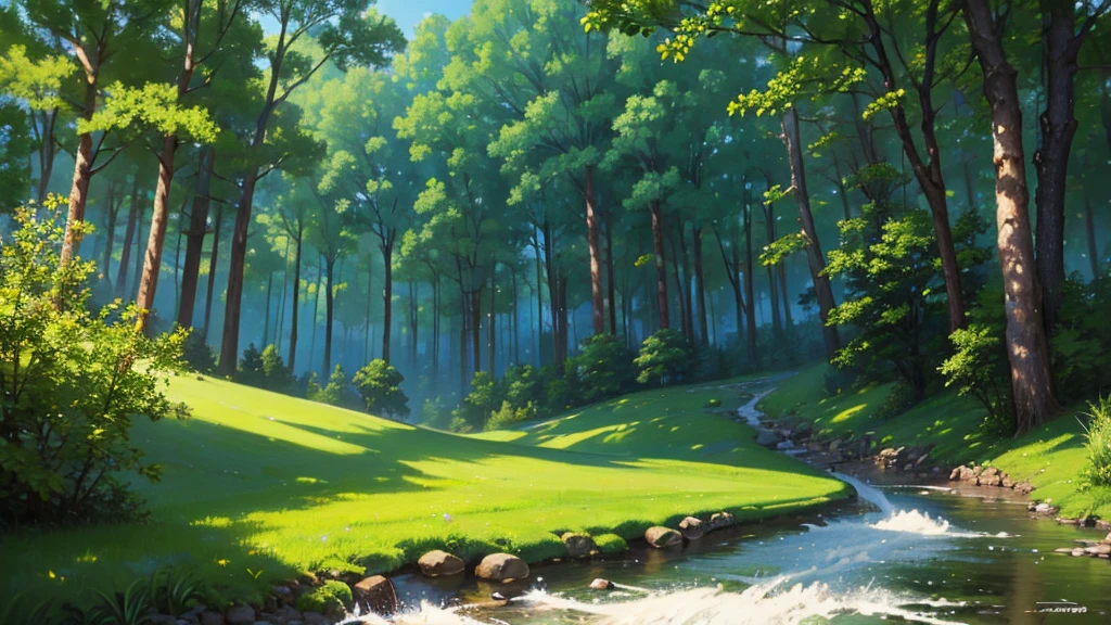 ((Highest quality)), ((masterpiece)), (detailed),Forest Nature Calm