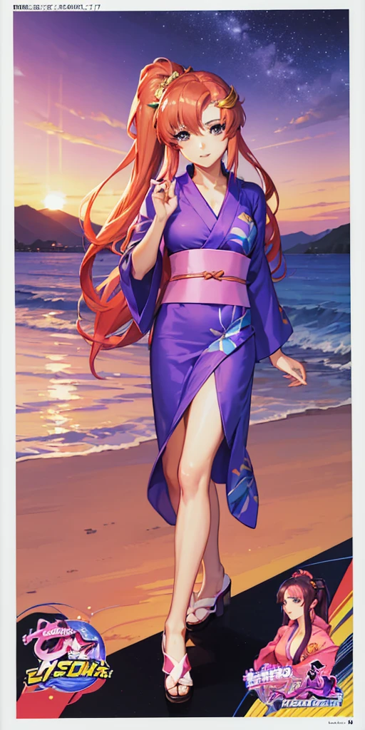 ((64k,Ultra-high resolution,Super best quality,masterpiece,Hyperrealistic,Young and adorable, beautiful, young, adorable,〜20 year old girl,young woman,Full body photo,Full body angle,Whole Body Ezbian,Surreal,Very detailed:1.3,Ultra-realistic:3.0)),Pink Hair,Blue Eyes,Gundam SEED Heroine,Lacus Clyne,((Swimsuit,Yukata,Yukata))