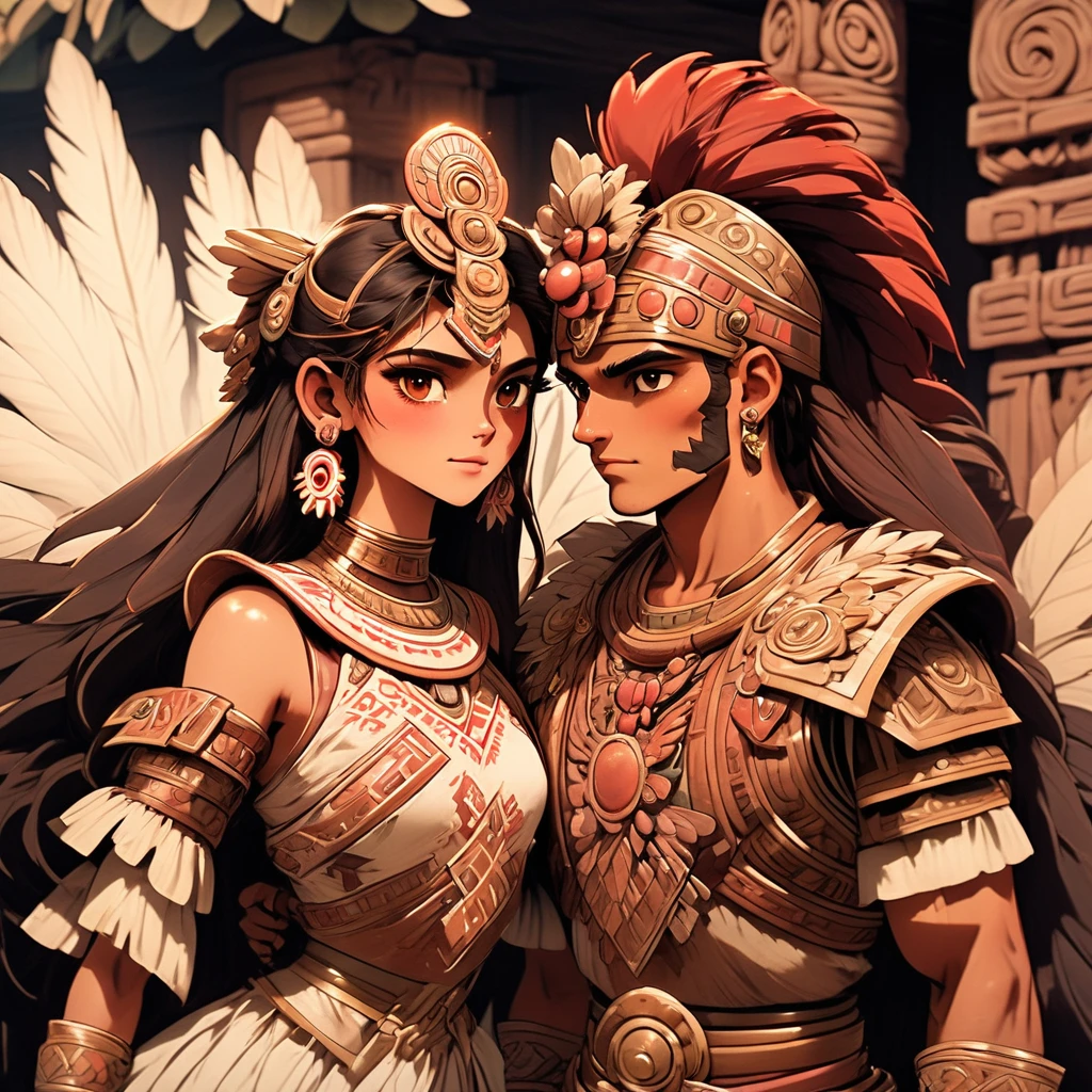ancient native aztec striking very young handsome mexican man and yng maiden dark brownish reddish copper tint hair big broadhighcheekbones medium liquidbrown eyes well built well proportion anatomically correct symetrically proportioned broad buffed body muscly with stylish manbun aztec topknots bigbrawny young dressed in ancient aztec very mexican ancient attires,Masterpieces,8K HD looks with nativ mexican and tropical plumage standing in a open courtyard garden af a native ancient aztec hom(masterpiece:1.5),(best quality:1.5),(ultra-detailed:ancient native aztec striking very young handsome mexican man in ancient warrior attireand with very young maiden dressed in a long very white cotton/linen full loose embroidered patterned aztec female dress dark brownish reddish copper tint hair big broadhighcheekbones medium liquidbrown eyes bronzed kinda fairer reddish brown copper skinnedwell built well proportion anatomically correct symetrically proportioned broad buffed body muscly with stylish manbun aztec topknots bigbrawny young dressed in ancient aztec very mexican ancient attires in a exotc garden,Masterpieces,8K HD looks with very native mexican and tropical plumage standing in a open courtyard garden af a native ancient ancient looking naive mexican style aztec home-villa estate
