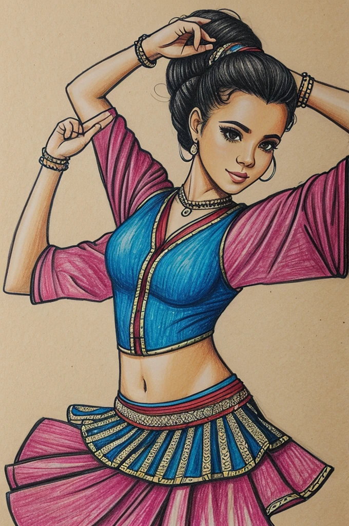 Drawing of a with wititi dance clothing