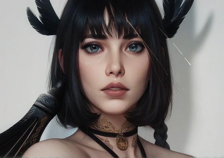 beautiful man, magnificent objects, realistic sword, silky hair, HD quality, 4K quality, digital art.