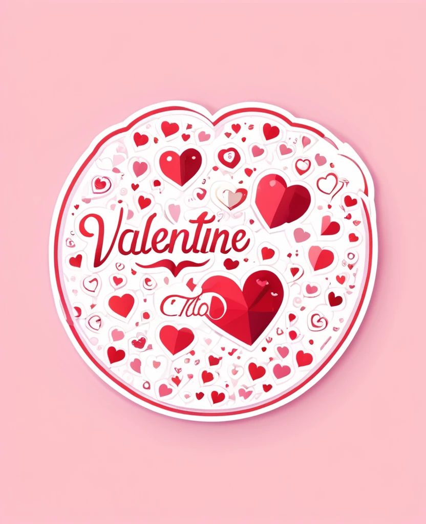 Sticker valentine flat design