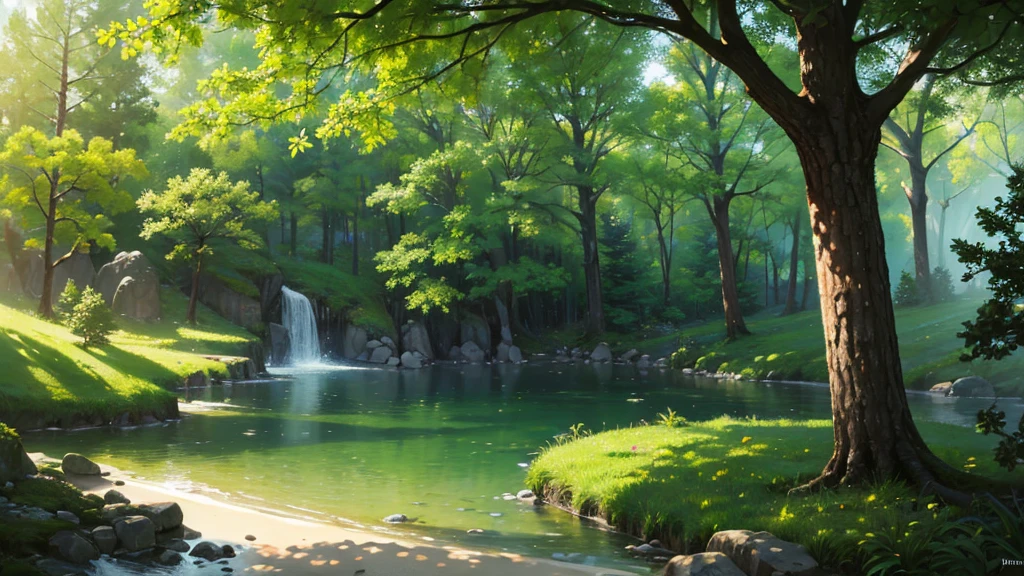 ((Highest quality)), ((masterpiece)), (detailed),Forest Nature Calm