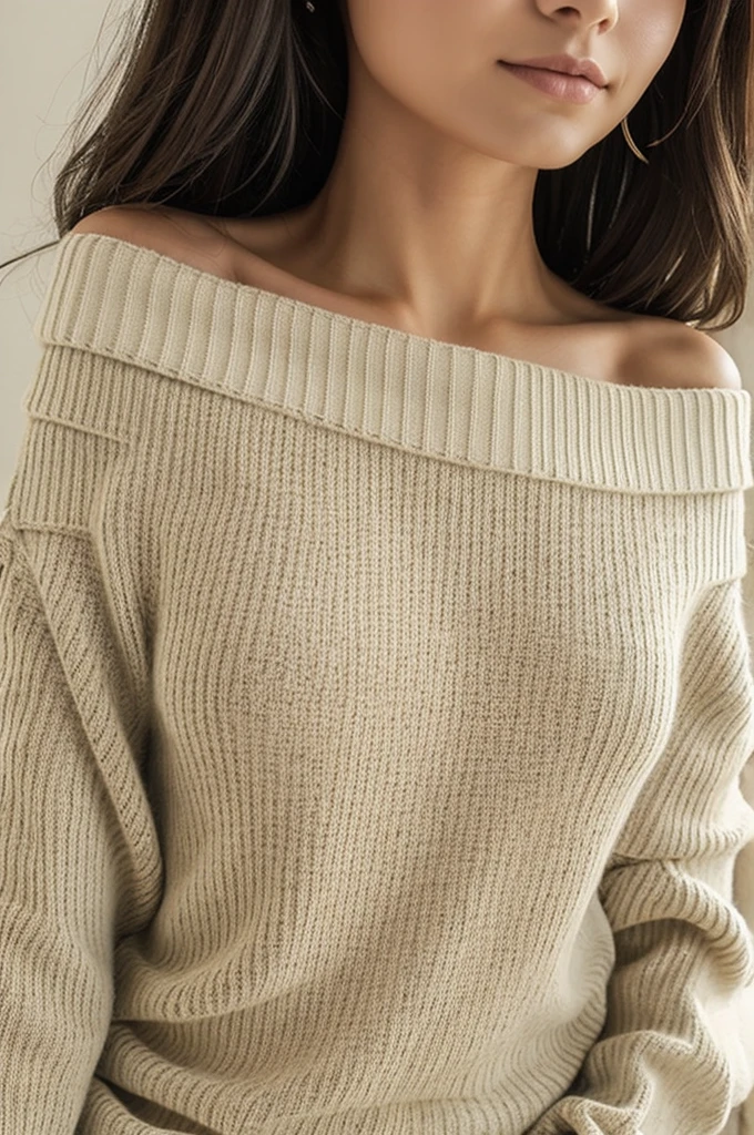 ((Best Quality)), ((Masterpiece)), (detailed), 1 girl, off shoulder sweater,