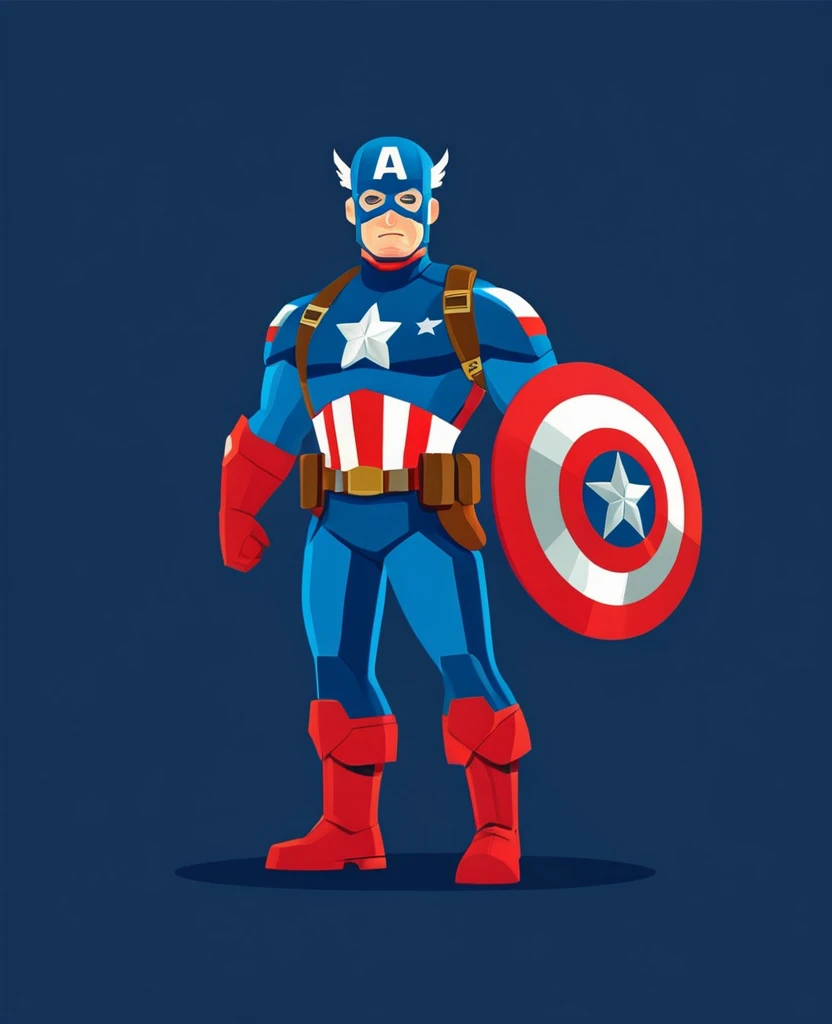 Captain America character flat design illustration