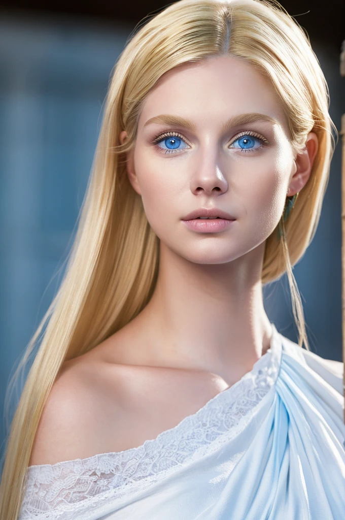 Emperor Augustus as the Most Perfect Woman in the World ( Blonde Hair, Blue Eyes, White Skin )