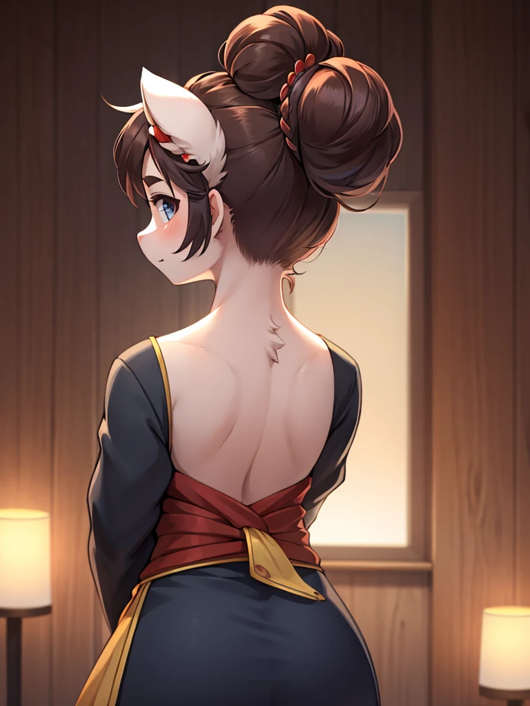 Updo, focus nape, turning around