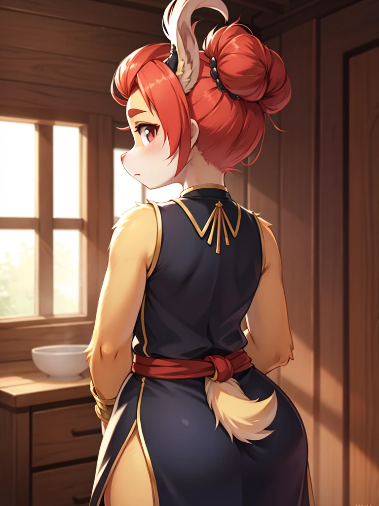Updo, focus nape, turning around
