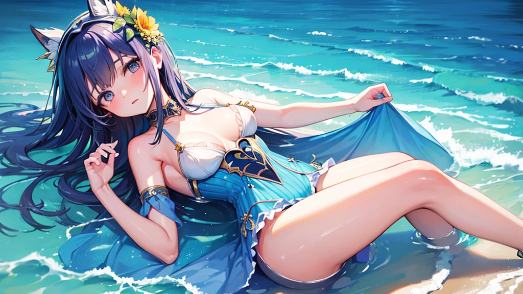 ((Highest quality)), ((masterpiece)), (detailed),beautiful girl,Summer Ocean Journey