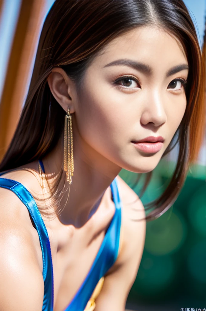 (tmasterpiece:1.2),Best quality,A high resolution,Unity8k wallpaper,(illuminations:1),perfect litthing,extremely detremely detailed CG,
Detailed pubic hair,The content is very detailed,soft lighting and shadows,Soft but eye-catching lighting,filmgrain:1.2,(skin pore:1.2),(Detailed skin texture:1),((Alone:1.5)),Detailed faces,(see-through:1.1),Misty,low pitch:1.1,depth of fields, 1 girl, Alone, jewely, Tassel earrings, ear nipple ring, sporty attire, looking at viewert, Long hair, Open lips, Nipple tassels, actual, eBlue eyes, hair adornments, Has gray eyes, close your mouth, vague background,