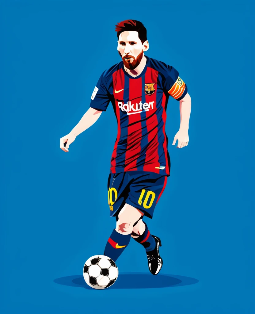 Lionel Messi character flat design illustration