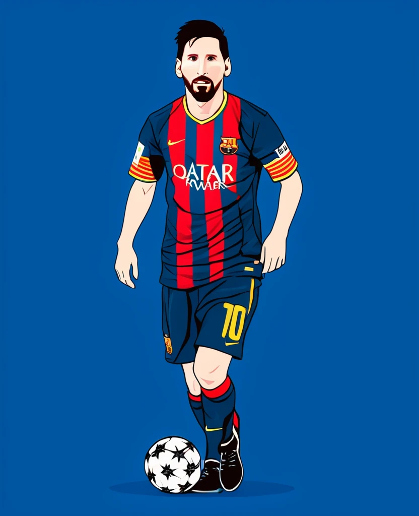 Lionel Messi character flat design illustration 