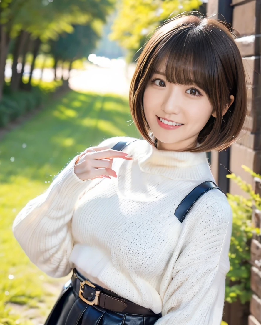 歯をみせるsmileの女の子、Summer knitwear、Leather Belt、skirt、Lens flare、Hair blowing in the wind、Medium Short Hair、、Expressing the whiteness of one's breath、Photo from the waist up、Night city illumination shot、Cowgirl Shot、Fur coat、豪華なグレーのミンクのFur coat、Wear fine leather boots、Luxury Bags、Inner turtleneck、Silver necklace and small silver earrings Millionaire style:1.4))、Full body photo、smile、 Caustics、Highly detailed photos、Very beautiful woman 、Ample breasts、No makeup、(8K、RAW Photos、Highest quality、masterpiece:1.2)、(Realistic、Realistic)、1 Girl、((Medium Short Hair、Midwinter、Cold region Snow falling、The wind is blowing、Fluttering Hair、Blur the background、Colorful illuminations、Looking into the camera:1.4))、