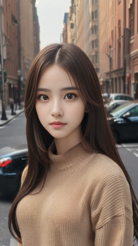 (masterpiece: 1.3), (8K, Realistic, RAW Photos, Highest quality: 1.4), (One girl), Beautiful Face, (Realistic Face), (Long Hair: 1.3), Beautiful hairstyle, Realistic eyes, Beautiful brown eyes, Beautiful details in the eyes, (Realistic Skin), Beautiful Skin, (sweater), Absurd, Charm, 超High resolution, Ultra-realistic, High resolution, Golden Ratio