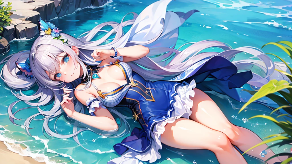 ((Highest quality)), ((masterpiece)), (detailed),beautiful girl,Summer Ocean Journey