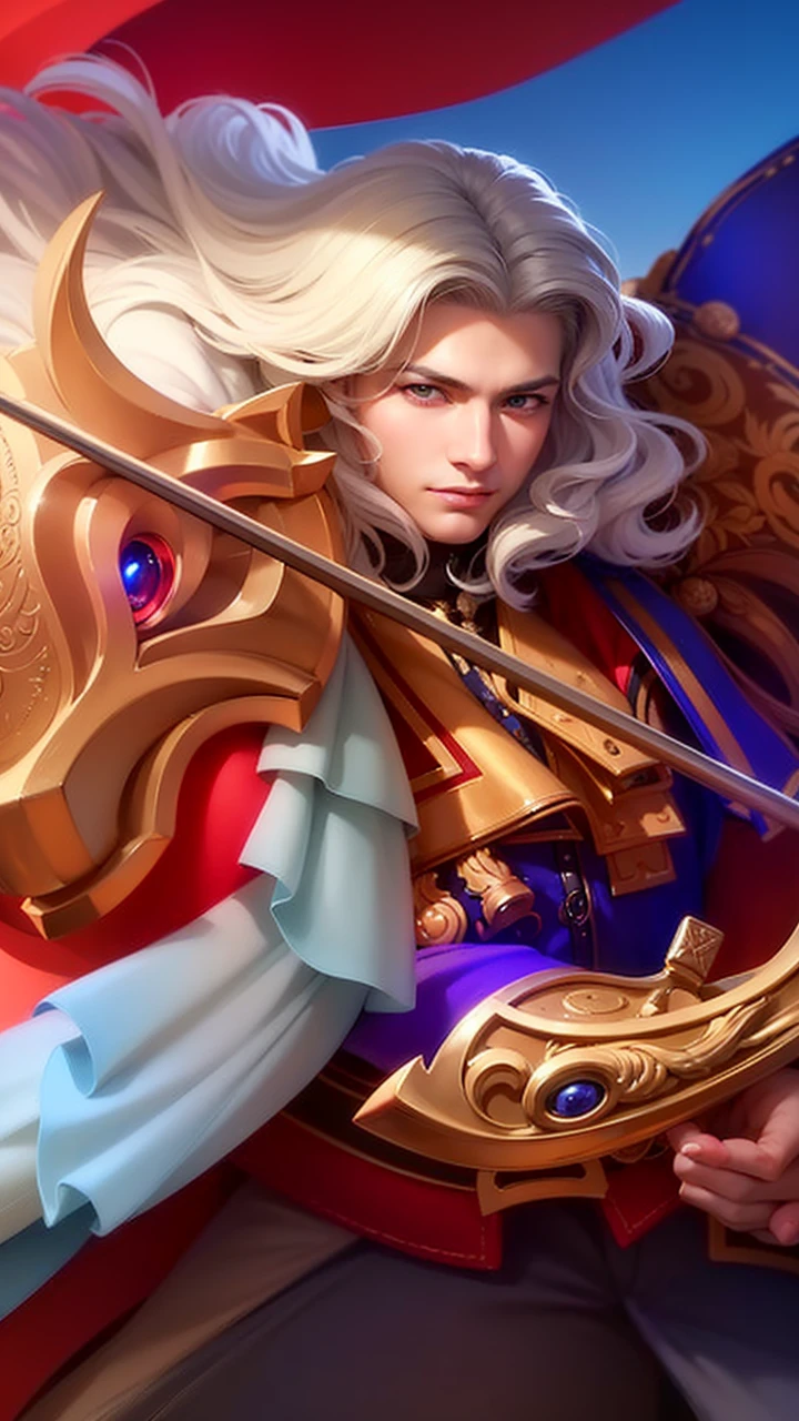 masculine male, masterpiece, ((perfect eyes)) best quality, (semirealism:1.9), beautiful lighting, (extremely detailed CG unity 4k fhd wallpaper), High Detail, Sharp focus, dramatic outdoors, 1 boy ,19 years old, white hair, light purpel eyes, smile.