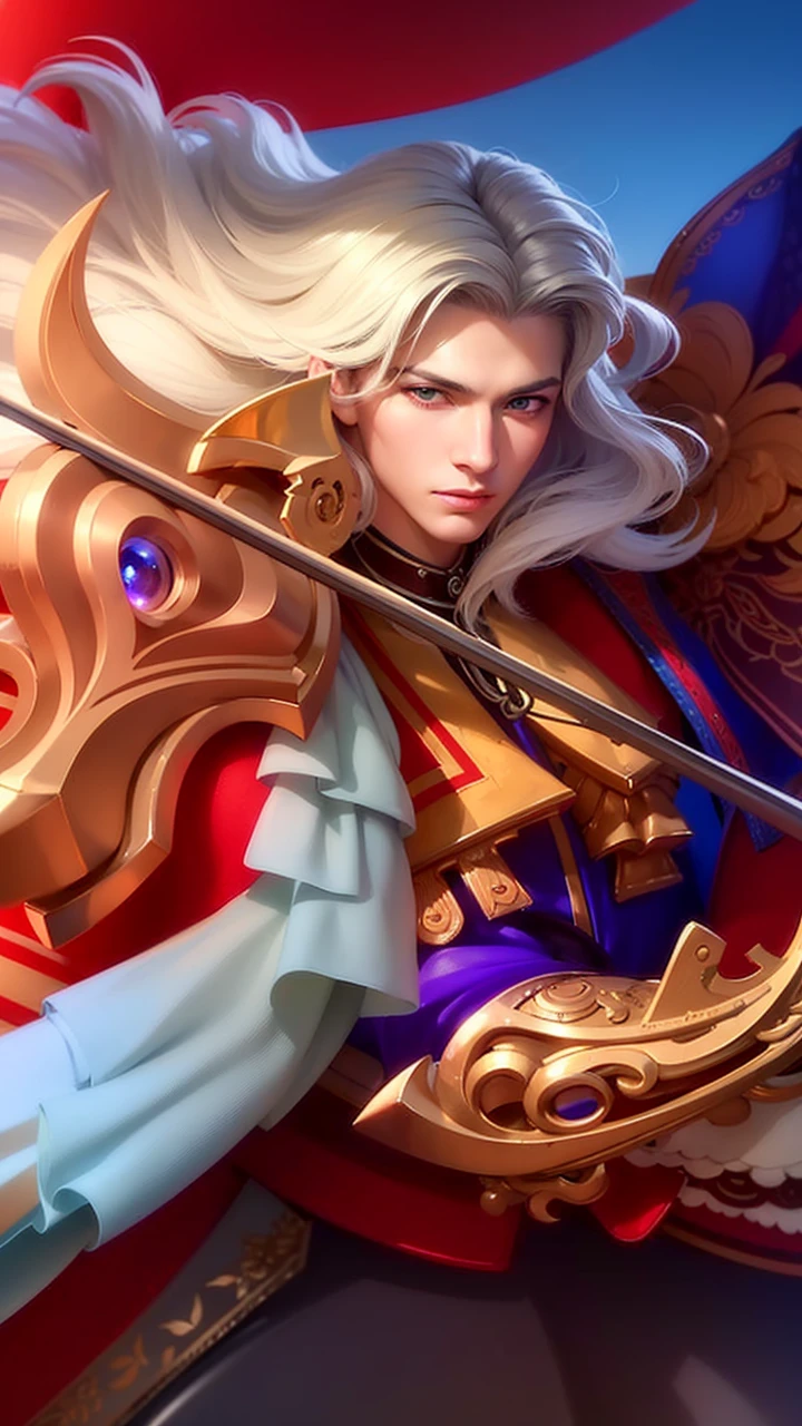 masculine male, masterpiece, ((perfect eyes)) best quality, (semirealism:1.9), beautiful lighting, (extremely detailed CG unity 4k fhd wallpaper), High Detail, Sharp focus, dramatic outdoors, 1 boy ,19 years old, white hair, light purpel eyes, smile.