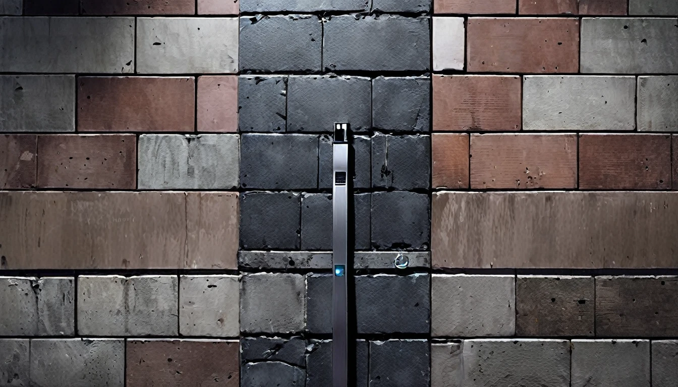 Wall close-up photography,　Take a photo straight-on facing the wall.　 In the clinic of the future、There&#39;s a sci-fi monitor。Bright spot with white walls, Scientific research, The camera is parallel