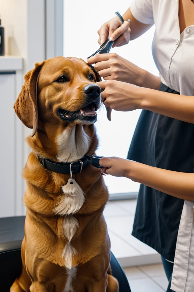A dog at the hairdresser 