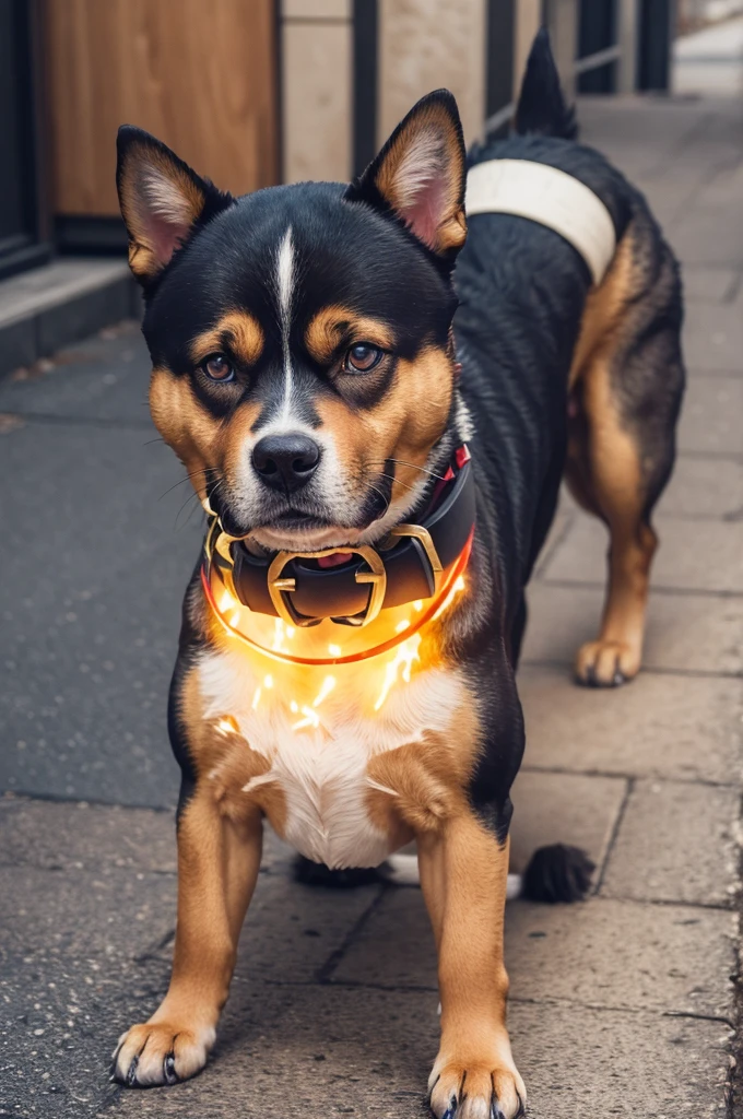 An angry dog with dynamite tied to him who is on Majin Buu&#39;s side 