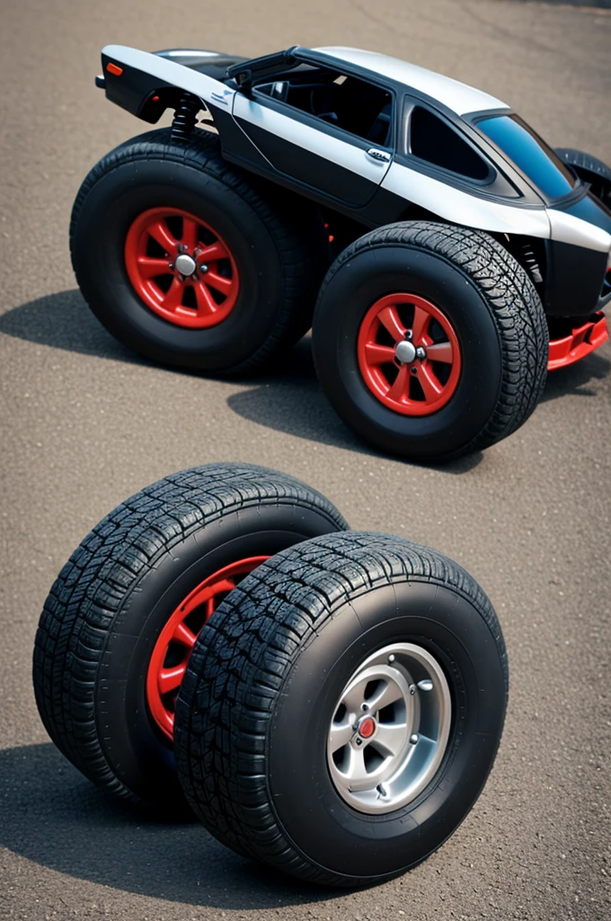 Toy cars that use tires to move around have the structure of a car.