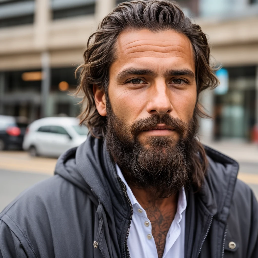 homeless handsome man