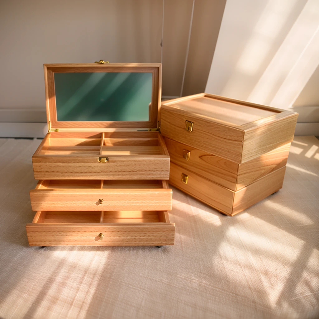 In this cozy room,A ray of sunlight shone through the half-drawn curtains on the table,Let the wood grain on the watch storage box shine with a faint luster。There was a calm and peaceful atmosphere in the air around them。There are several still lifes hanging on the walls of the room,It adds a touch of elegance to the space。And on the other side of the room,The half-open window lets in the breeze,The pages on the small desk by the window turned in the wind,This quiet scene gives a sense of tranquility and comfort。
