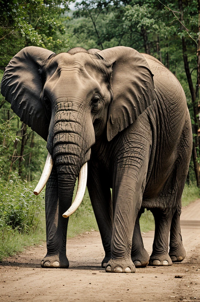 Elephant cartoon near lake 