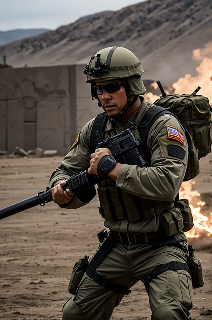 A solider fighting 