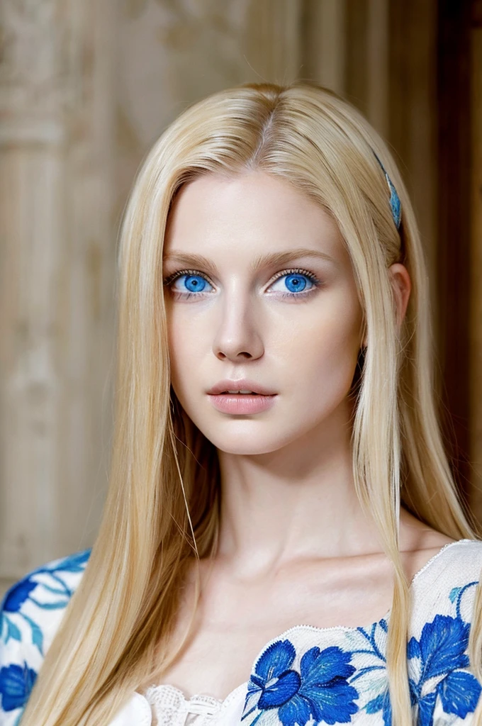 Emperor Augustus as the Most Perfect Woman in the World ( Blonde Hair , Blue Eyes , White Skin )