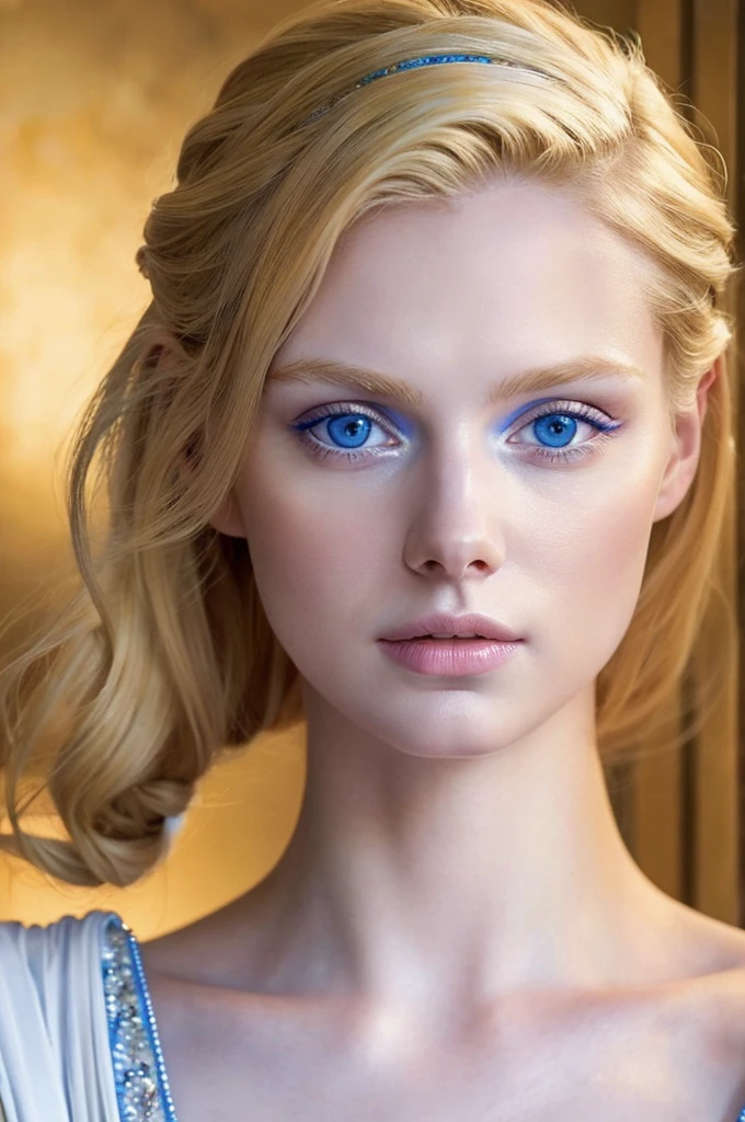 Emperor Augustus as the Most Perfect Woman in the World ( Blonde Hair , Blue Eyes , White Skin )