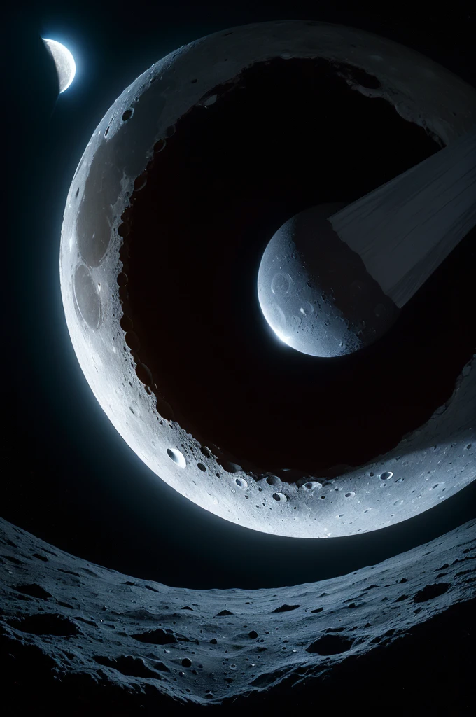 Moon being absorbed by a black hole