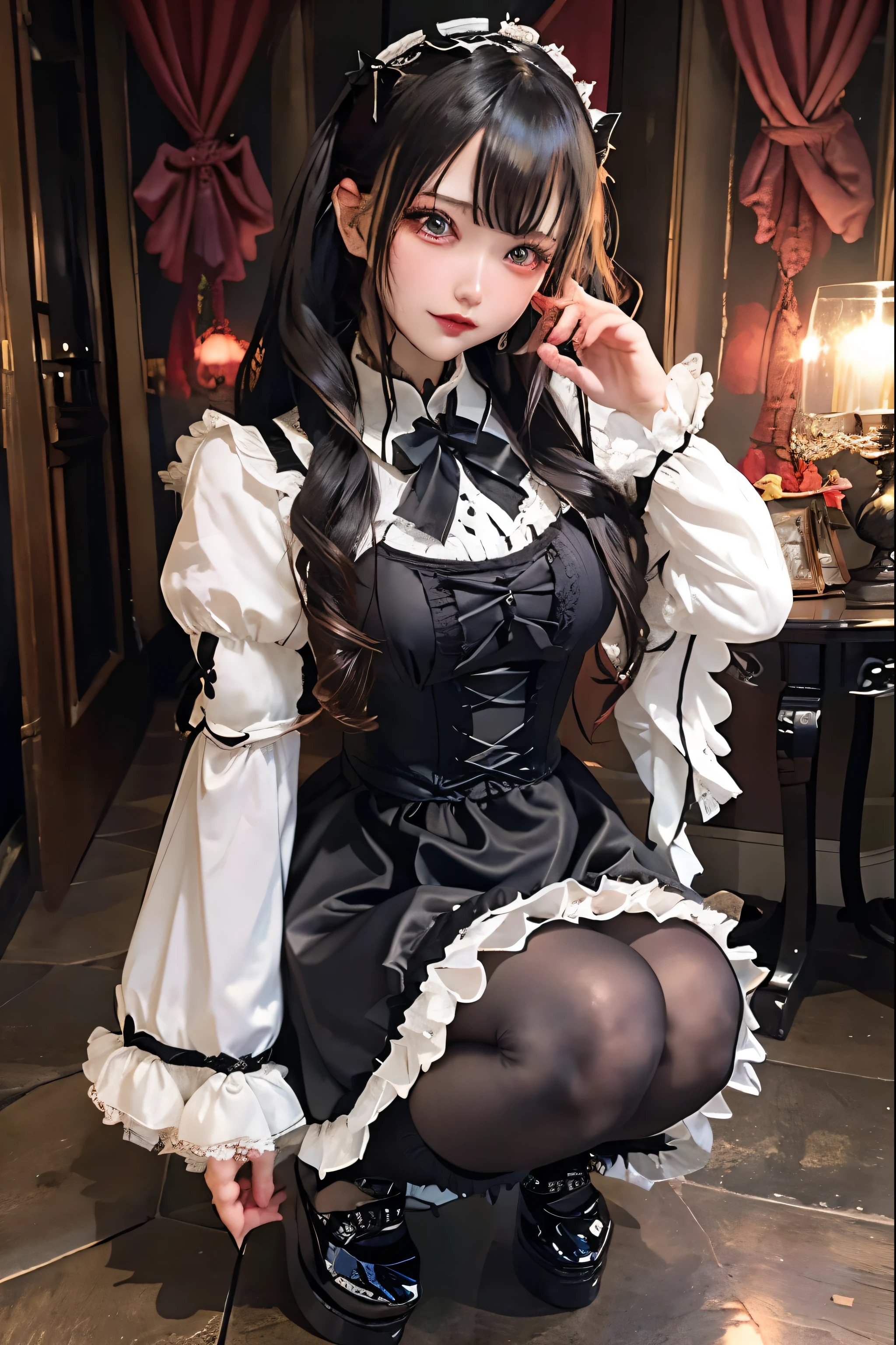 Hard Dark Gothic Makeup、Black dark eyeshadow、sad、Good skin radiance、Dark Gothicメイク、Dark smile、palace、The beauty of fragrance、24-years-old、Expression of intense sexual pleasure、Embarrassed look、Dark Gothic、Highest quality、Expression of sexual pleasure amid suffering、Drunk face、紫のMaid clotheysterious、Noble、sexy、Loving smile、Twin tail hair、Right blue eye, Left eye is red、Super tempting pose、Platform Heel Shoes、Heavy makeup、Gothic Lolita clothes、Silver Hair、Long Hair Straight Hair、Cute Gothic Lolita Dress、Beautiful Face、elegant features、Attractive face、Stained glass is the background、Chest glistening with sweat、The room is dark、goth long dress、Bell Sleeves、Wizard Sleeve、Decadent look、Sexually excited expression、Glossy thighs wet with water、Thighs that are wet and shiny with oil、Background of a room full of roses、sad expression、Rose Maiden、The embroidery is pink、The dress has pink embroidery.、Thigh-high socks、Knee-high socks、Gentle expression、Dark black eyeshadow、Stained glass and rose background、thighs are a little thin、Female Duo、Female couple、dark church background、Stained glass、Black metal world、Dark Castle、Dark Room、Slender body、gothic long dress、Victorian dress、Small breasts、Hold the wine in your right hand、Hold the lantern in your left hand、pantyhose、The bed is covered with roses、Her thighs are shining with sweat、My body is wet and shiny、Lots of glitter on the thighs、sweating、My thighs are sticky from sweating、Sweat glistening on my thighs, The whole body is sweaty and shiny、I sweated a lot.、My thighs are sweaty、My thighs are wet、My thighs are shining with sweat、A lot of sweat glistening all over the body、Slender body、Put your head on the pillow、Sleeping on a bed、Beautiful legs、Sleep with your legs stretched、Lying in bed、