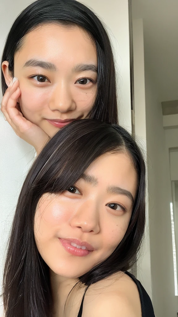 (((Ultra-high resolution、close、Cute Japanese Woman)))、顔のUltra-high resolutionクローズアップ画像を作成してください。 Long, straight black hair frames her face。 So that every single hair is clearly visible、Depicts subtle color changes depending on the amount of light hitting the subject。 The skin is white and smooth、Has a natural glow。 Fine skin texture、Representing the fine details of pores。 amountや頬に薄い赤みがある部分を詳細に。 The eyes are almond-shaped and dark brown.。 Fine details of the iris、Depicts color gradations and patterns。 Long, natural-looking eyelashes, each and every one visible。 Well-groomed eyebrows、indivual々The hair is clearly visible。 Light reflects off into the eyes、Create small highlights。 noseは繊細で、nose孔の細かいディテールがある。 Lips are plump and naturally pink。 Depicts the fine lines and soft curves of the lips。 Shiny、Accentuate the shape。 Detailed depiction of lip texture。 Particular attention to the depiction of light and shadow。 Soft natural light gently illuminates the face from the front。 amount、nose、Creates a subtle glow on the cheeks。 Shadows are cast softly along the contours of the face、cheekbone、Jaw Curve、noseの側面を強調。 The gloss of her lips reflects the light faintly.、Emphasizes plump texture。 The shadow of the hair adds depth and dimension.、indivual々The hair shines in the light。 The background is simple and blurred.、Focus on the face。 In the highest quality、Representing the utmost detail。 Negative prompts: Noisy Images、Low resolution、Avoid blurry details。 My hair is messy、Avoid unnatural hair textures。 Skin is unnaturally smooth、Avoid overly processed skin images。 Pores are invisible、Avoid products that have lost their skin texture。 Flat iris、Avoid those that lack detailed information。 short lashes、Avoid unnaturally thin eyebrows。 Light reflects off into the eyesていない、Avoid those with expressionless eyes。 noseのディテールが欠けているものは避ける。 Dry lips、Avoid unnatural colors。 Lip texture is not visible、Avoid non-shiny items。 Poor balance of light and shadow、Avoid evenly lit faces。 amount、nose、Avoid products that don&#39;t have a glow on your cheeks.。 cheekboneやJaw Curveが強調されていないものは避ける。 The shadow of the hair is shallow、Avoid things that lack volume。 The background is complicated、Avoid images where the face is not in focus。