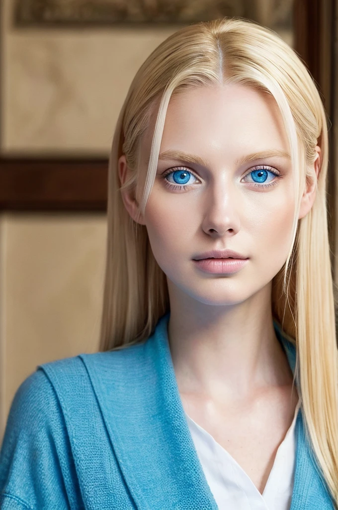 Emperor Augustus as the Most Perfect Woman in the World ( Blonde Har , Blue Eyes , White Skin )