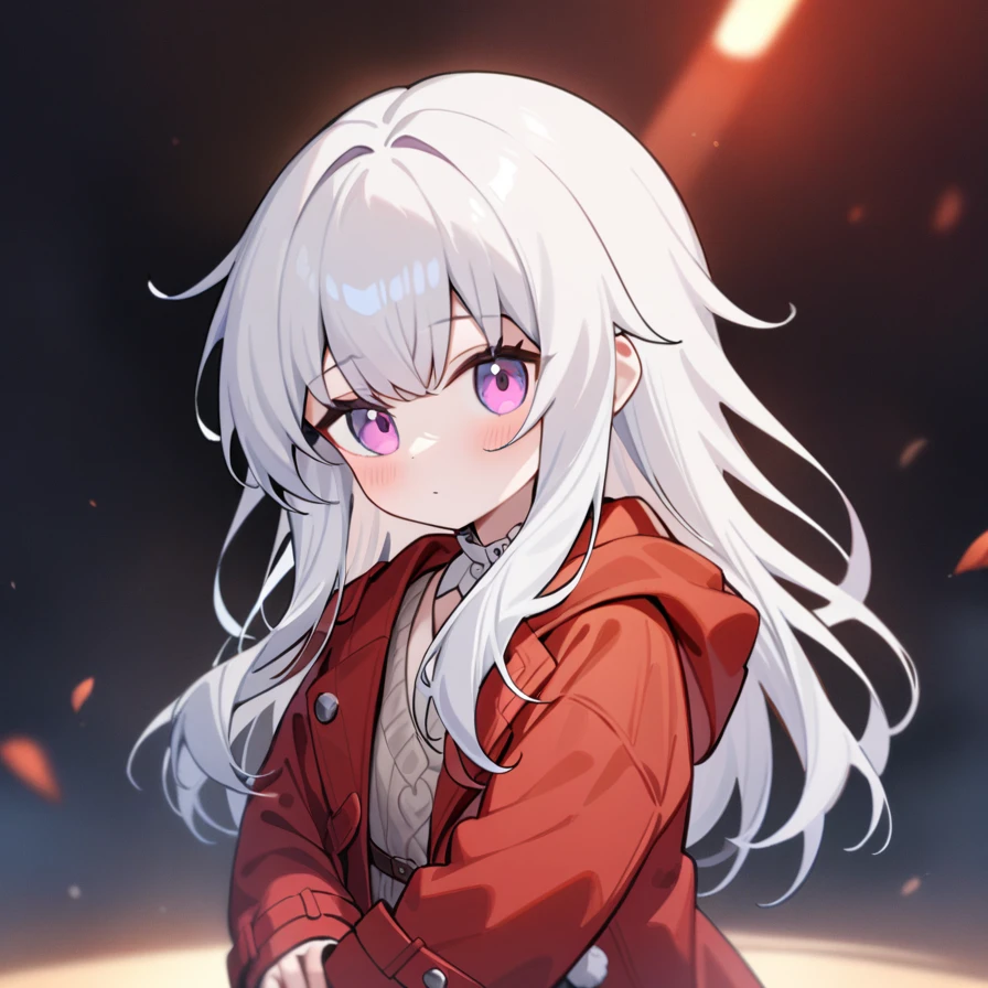 ,1girl,solo,upper body,,Clara,red jacket,jacket,long sleeves,open clothes,sweater,looking_at_viewer,masterpiece, best quality, very aesthetic, absurdres