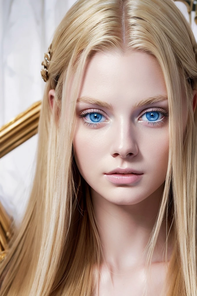 Emperor Augustus as the Most Perfect Woman in the World ( Blonde Har , Blue Eyes , White Skin )