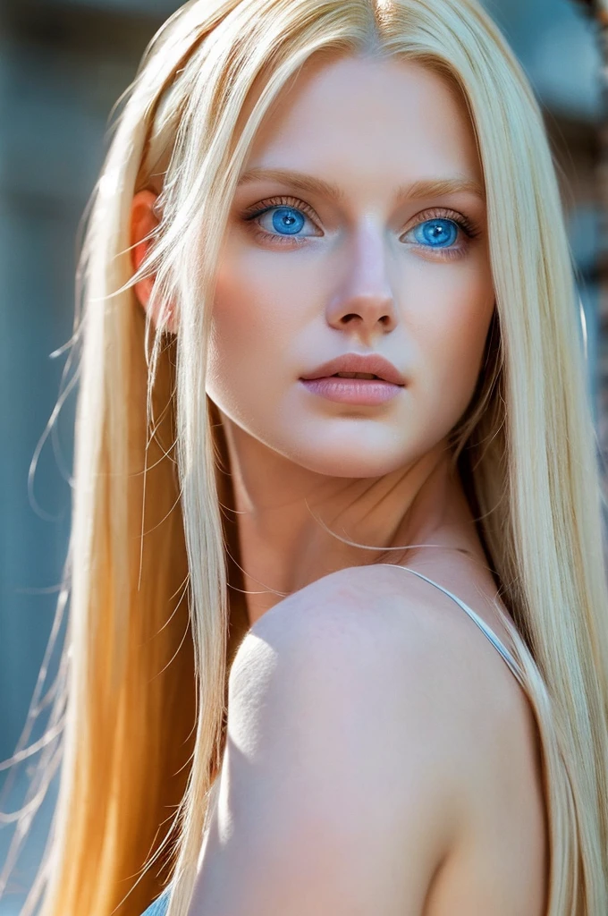 Emperor Augustus as the Most Perfect Woman in the World ( Blonde Har , Blue Eyes , White Skin )