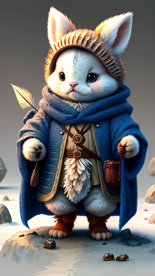 Best image quality、"Highly detailed inspirational concept art、Create an adorable creature masterpiece. Let your imagination run wild", （mahjong）, High Detail, 8K、Best image quality、Hunter costume in medieval Europe、Carry a bow and arrow and a bow stand、